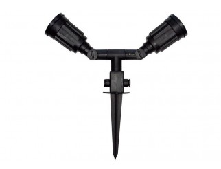 Supporto 2 Porta Lampade Par38 Esterni Giardino Picchetto Potenza Max 80 W x 2