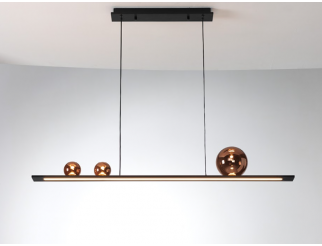 VIVIDA SOSPENSIONE MOONLIGHT PENDANT 36W 1240LM 3000K BLACK LAMP COPPER RED GLASSES