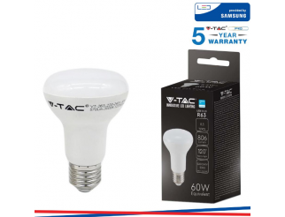 LAMPADA Led lampadina samsung chip 8.5w e27 r63 plastica 4000k