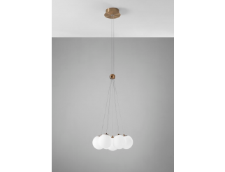 SOSPENSIONE PEARL PENDANT 36W 3000K GOLDEN ROSE 7 LIGHTS