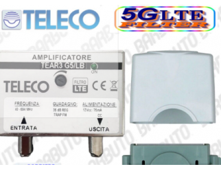 TELECO AMPLIFICATORE TV DA PALO 1 INGRESSO 1 USCITA 35dB REGOLABILI TELECO TEAR3 G5/LB