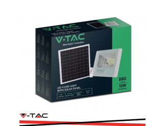 V-TAC 12w led proiettore solare 4000k corpo bianco