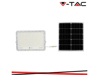 V-TAC 30w led proiettore solare 6400k batteria sostituibile 3m cavo corpo bianco