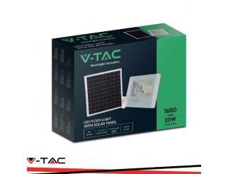 V-TAC 20w led proiettore solare 4000k corpo bianco 