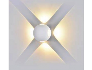 V-TAC Applique 4w led wall light corpo bianco rotondo 3000k ip65