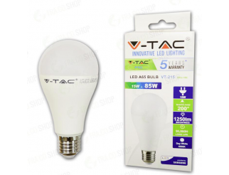 LED LAMPADINA - SAMSUNG CHIP 15W E27 A65 PLASTICA LUCE BIANCO NATURALE 4000K                                            