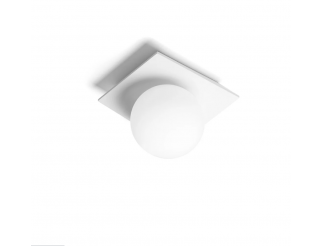 Plafoniera Lampada a Soffitto Cicladi In Gesso con Sfera di Vetro Bianco Moderno Led GX53