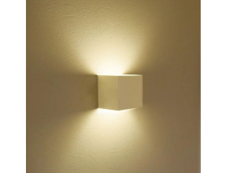 Cubo LAMPADA DA PARETE 12W BRIDGELUX CHIP 3000K QUADRATO BIANCO