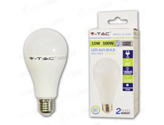 LAMPADINA LED 15W A65 E27 200 D TERMOPLASTICO BIANCO CALDO  DO 3000K                                