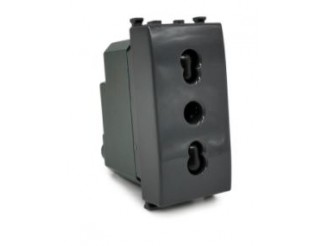 V-TAC Presa bivalente 10a/16a 618n/vmr-pln nero