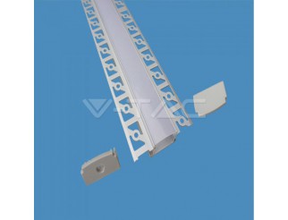 V-TAC Profilo in alluminio set milky gesso wide 2000mm