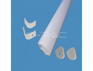 Profilo in alluminio set milky gesso corner round 2000mm - v-tac