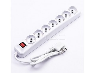 V-TAC 7 pos con interrutore luminoso 10/16a bipasso/schuko