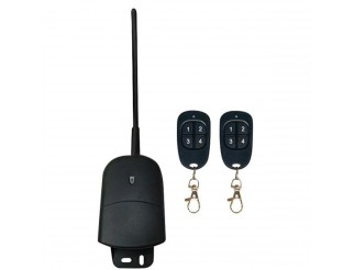 KIT per cancello IP55, Ricevitore da esterno 2CH 433.92Mhz codice fisso, con 2 Radiocomandi in dotazione 