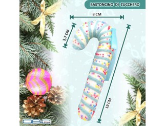 Decorazione da appendere all’albero di Natale a forma di Bastoncini di Zucchero Azzurro