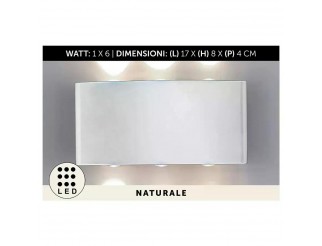 APPLIQUE DA MURO PVC 6 LED 16X8X4 BIANCO LUCE NATURALE 4000K