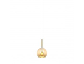 TOPLIGHT SOSPENSIONE FUTURE 1 LUCE PICCOLA AMBRA E ROSONE DA INCASSO OTTONE SATINATO