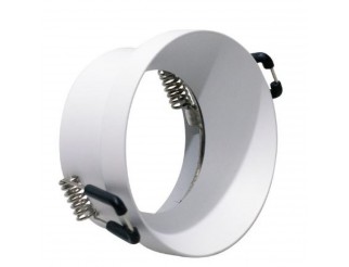 Supporto in alluminio per GU10 ed MR16 easy fit, color bianco, ghiera autobloccante, Dim. 72x35mm, Foro 68mm