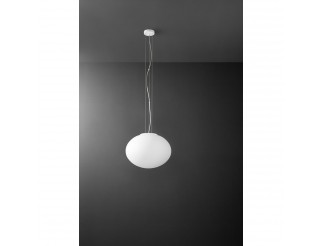 PERENZ SATURNO SOSPENSIONE IN VETRO BIANCO DIAMETRO 40 CM