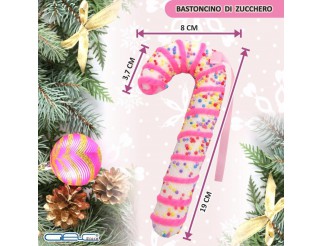 Decorazione da appendere all’albero di Natale a forma di Bastoncini di Zucchero Rosa