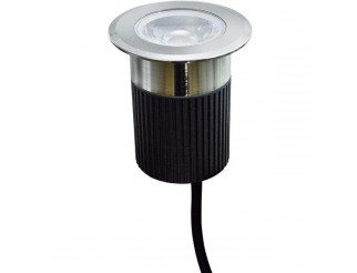 PUNTO LUCE SEGNA PASSO A PAVIMENTO, IP67, 85-264Vac, 10W,3000K, D78 F61mm,ACCIAIO 316+Allum.,CAVO 1m 