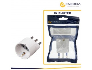 ENERGIA Adattatore con spina 16a 2p+t,1 presa 16a 2p+t schuko,bianco