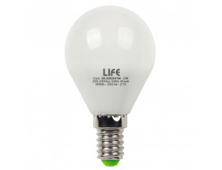 Lampada Lampadina LED E14 5W Mini Sfera Luce Naturale SMD LIFE 500 Lumen