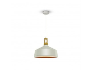 V-TAC Lampadario con Portalampada Parabola Bianca Base in legno Ampio ?350