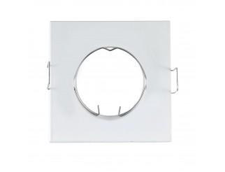 Porta Faretto Portafaretto Quadrato Fisso incasso Bianco Lampada LED GU10 63mm