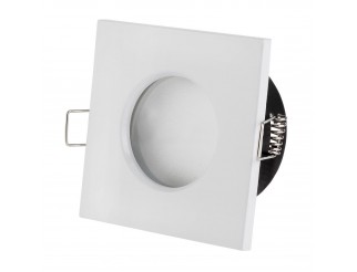 Supporto Porta Faretto da Incasso Lampadine LED MR16 PAR16 Quadrato Bianco 75mm